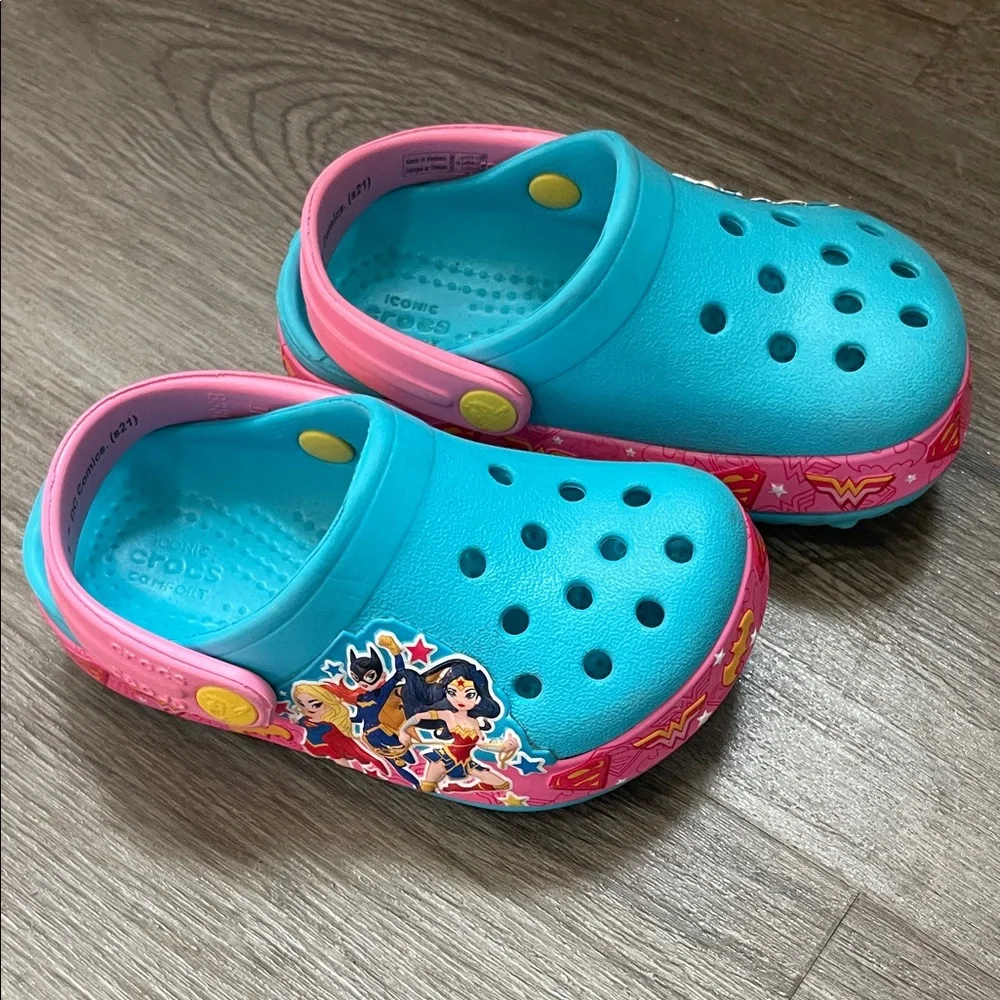 CROCS Kids' Aqua and Pink Water Shoes
